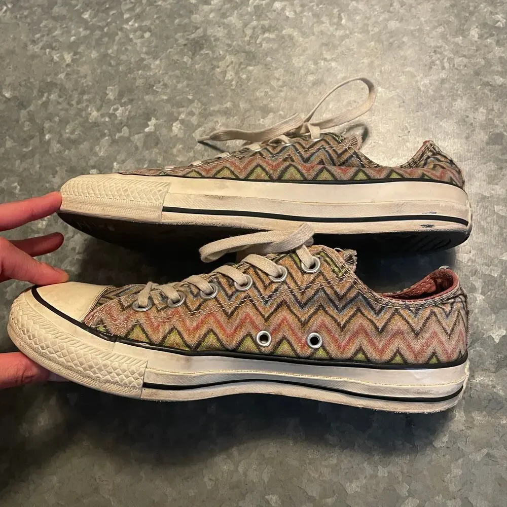Converse All Star Missoni Zig Zag Pattern Low Top Sneakers Shoes Mens 6 Womens 8